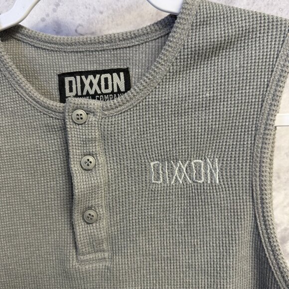 Dixxon Flannel Co Thermal Womens Top Large 15.5x18 Gray Waffle Knit - Picture 3 of 7